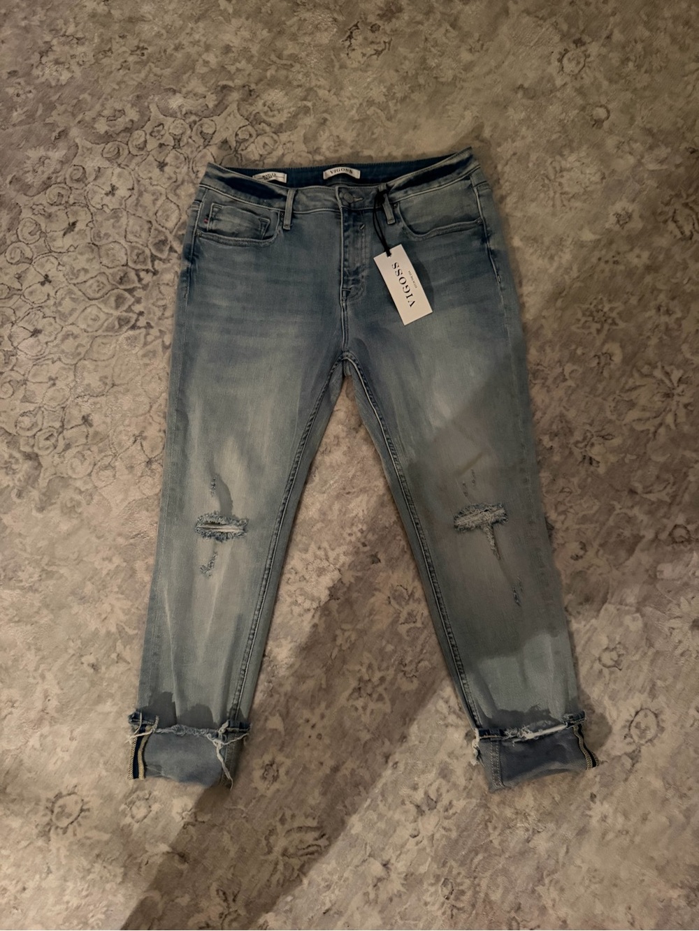 Vigoss Light Blue Distressed Boyfriend Jeans